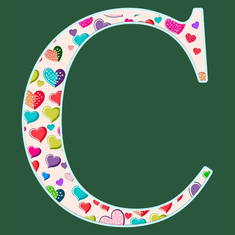Customizable Monogram C Heart Pattern
