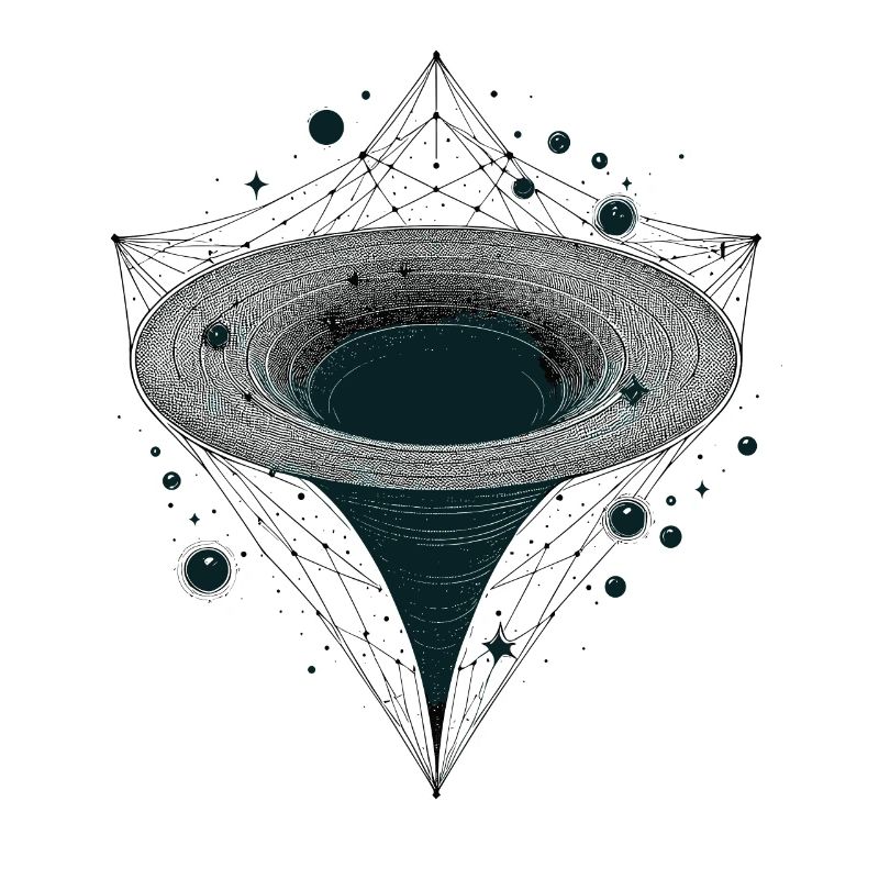 Entonnoir de trou noir dans l’espace