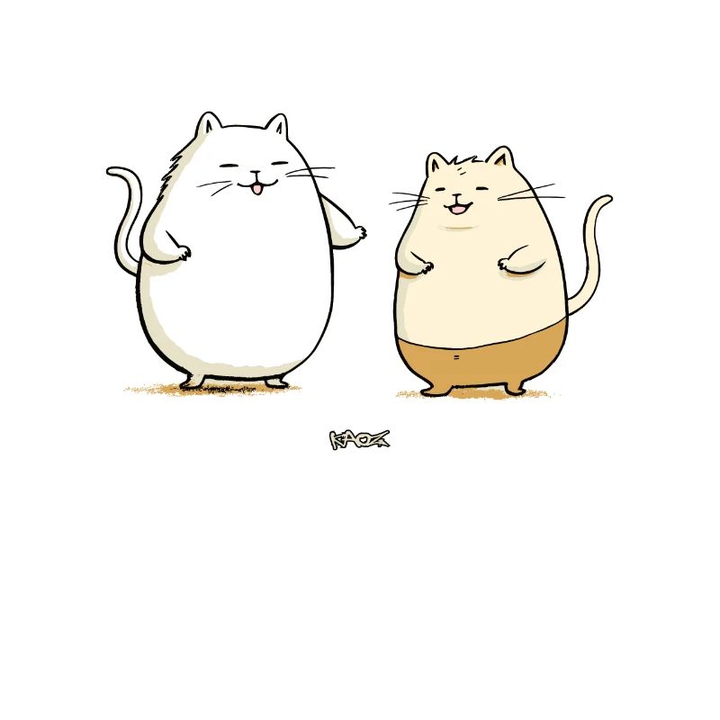 Chubby cat friends
