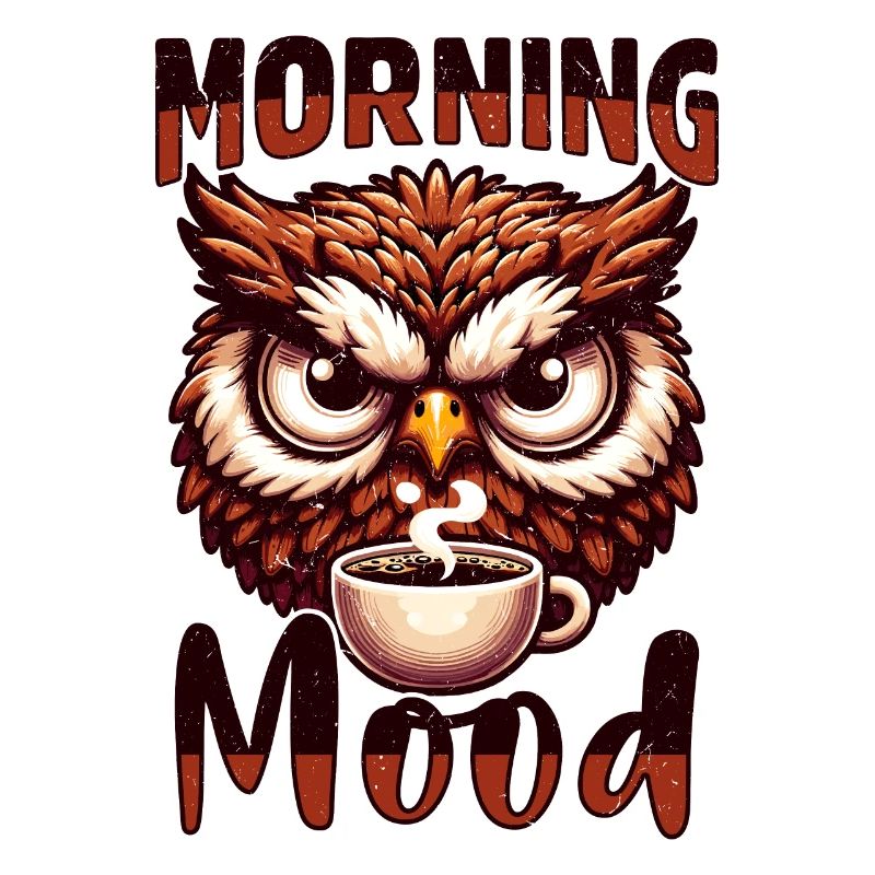 Mürrische Eule Mit Kaffee