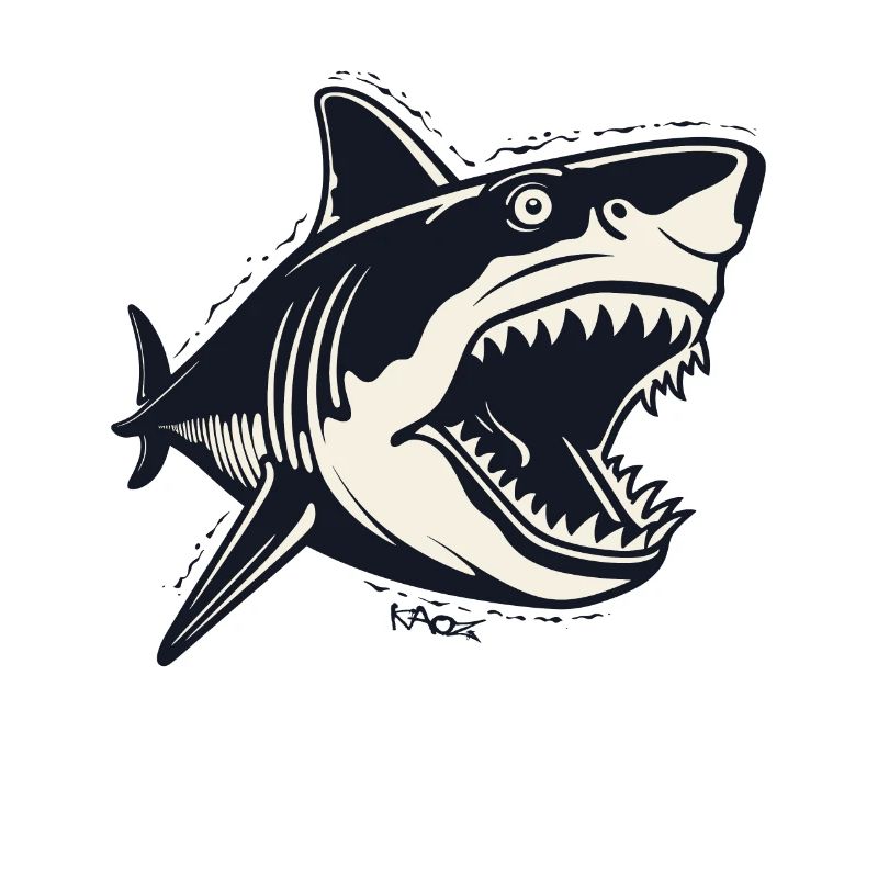 Un requin de dessin animé à l’ancienne