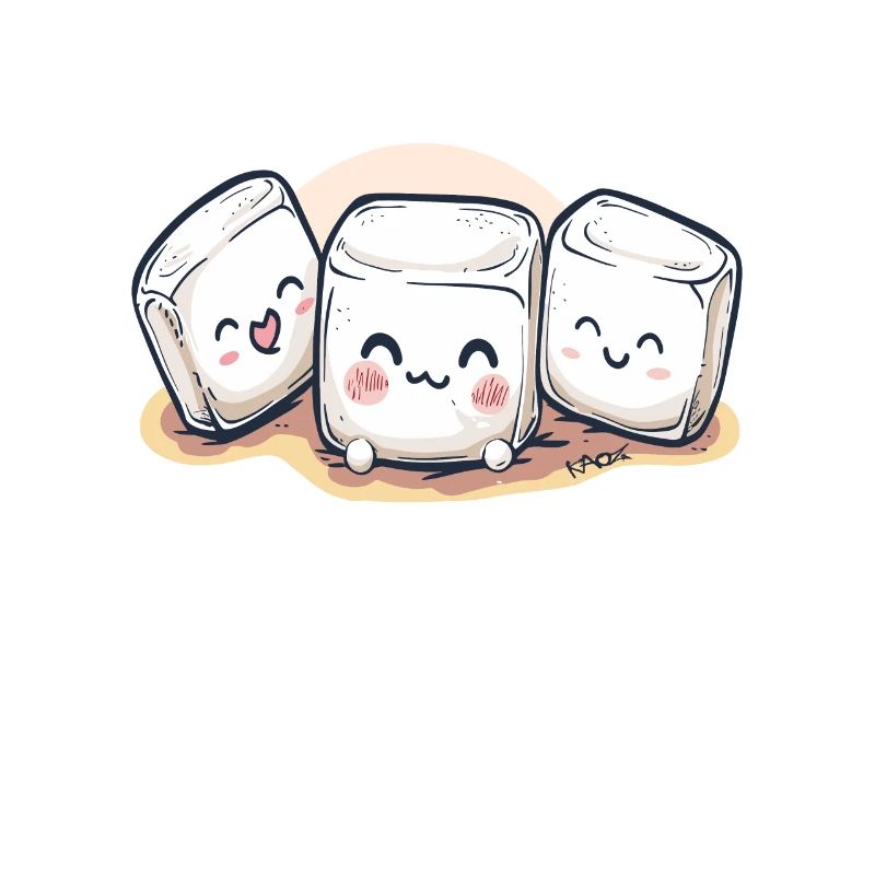 Süße, niedliche Chibi Marshmallows