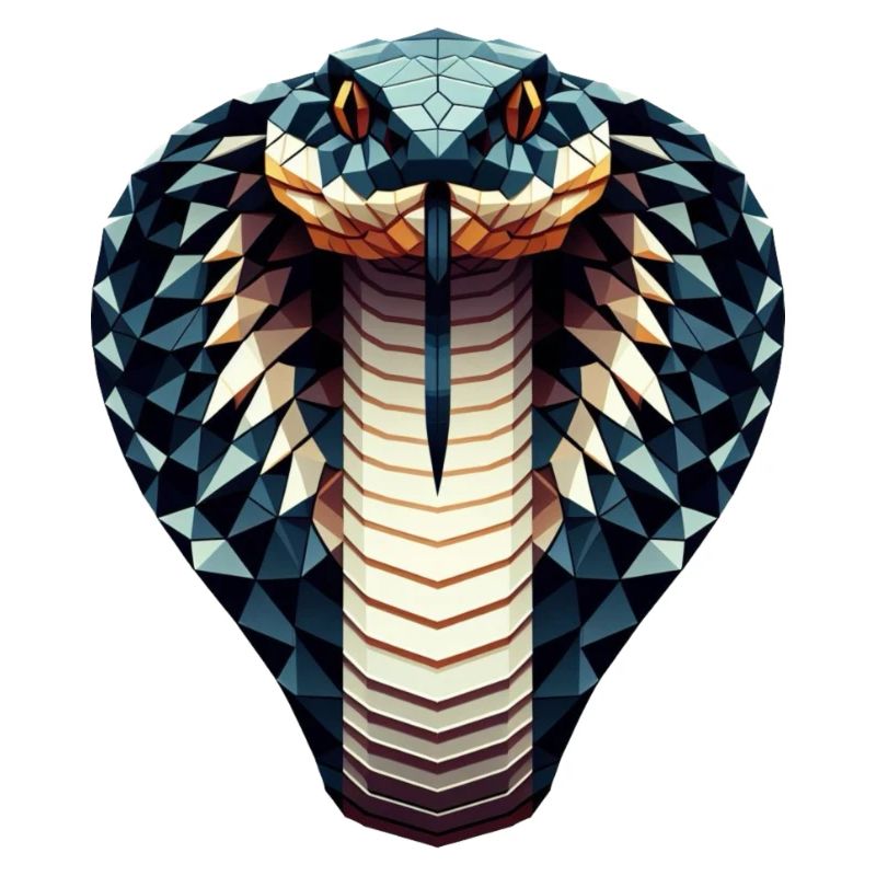 Un cobra royal dans le style polygonal