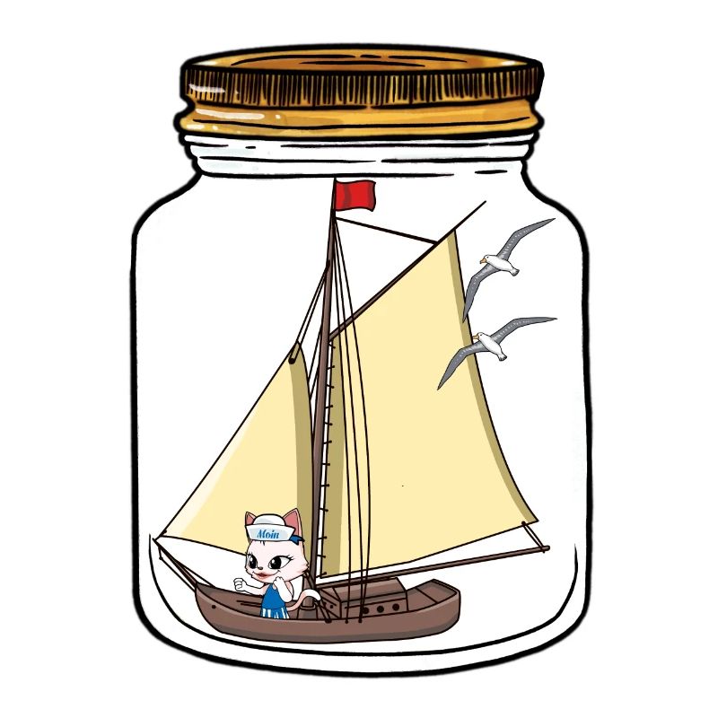 Voilier Navigation Message Dans Une Bouteille Salutations Chat