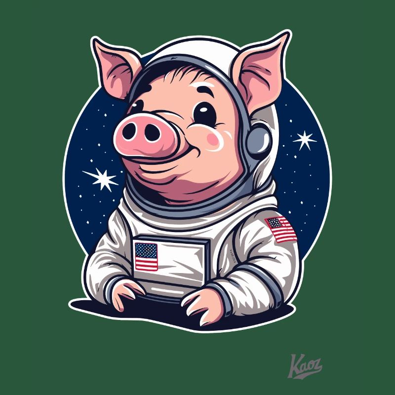 Conception de cochon drôle mignon de l’espace