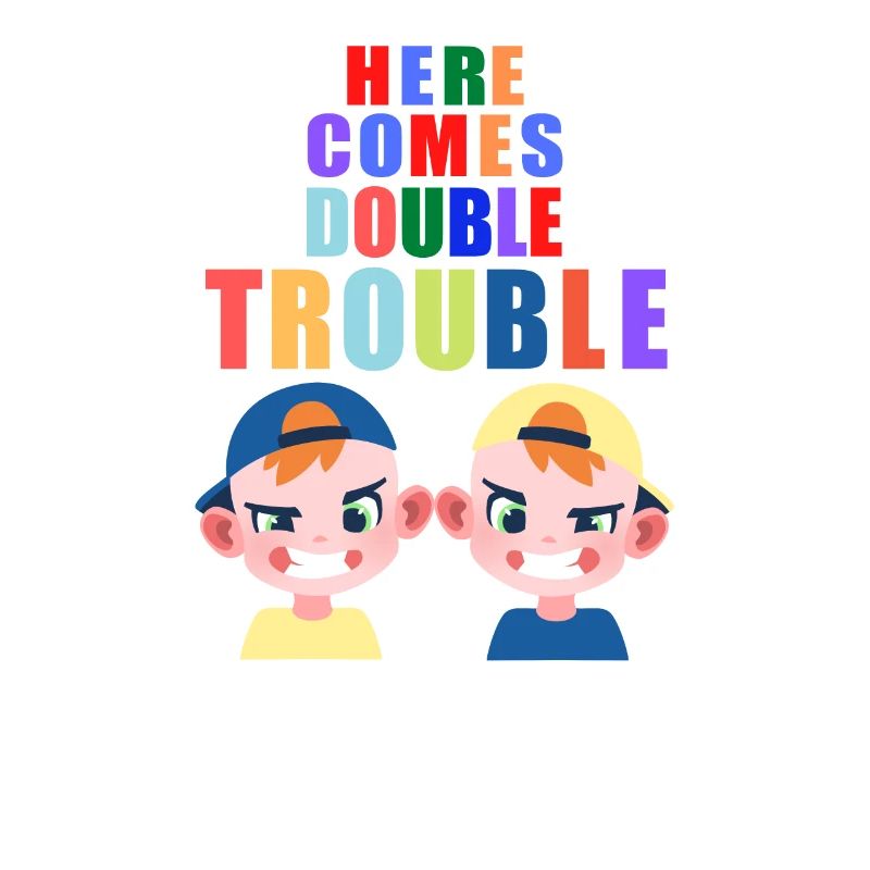Here comes double Trouble twins boys