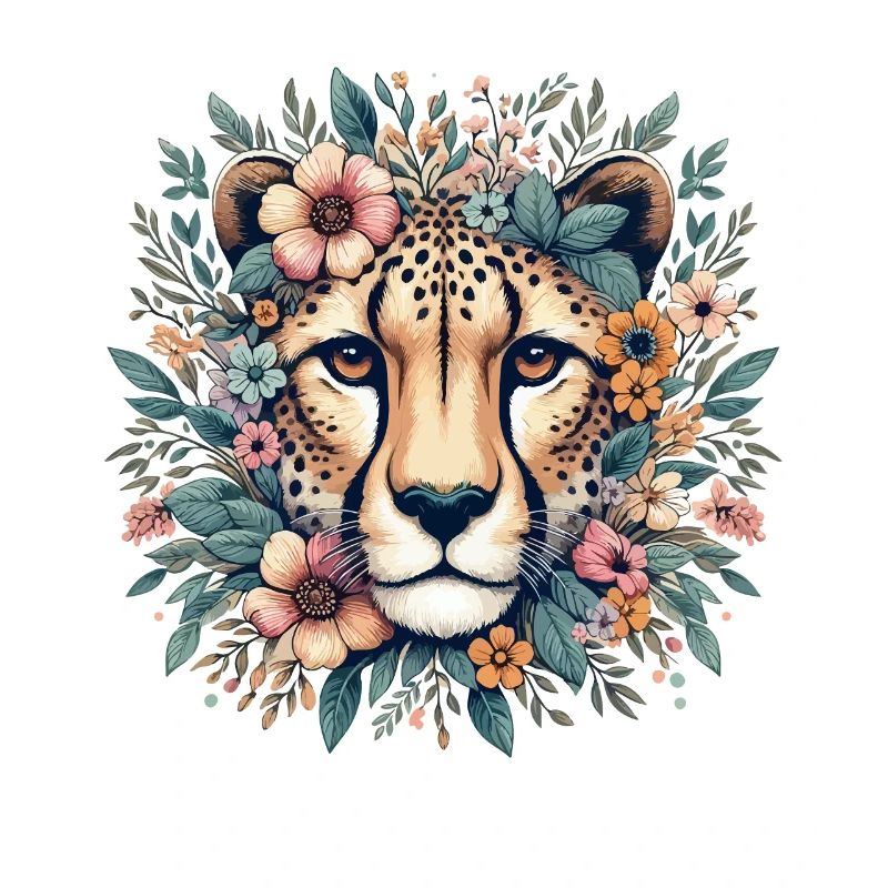 Cheetah Gepard Blumen