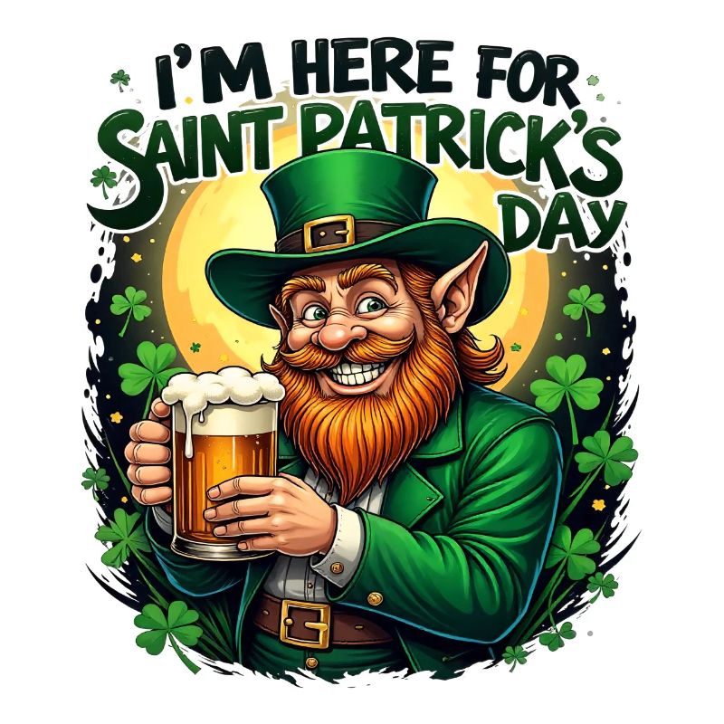 St. Patrick`s Day Beer Leprechaun Kobold Bier