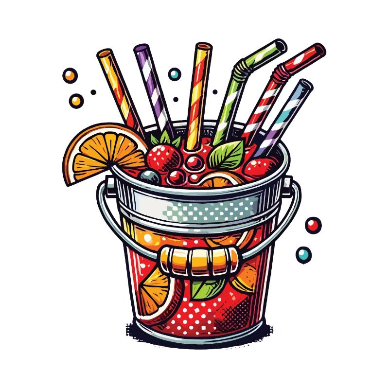 Bunter Sangria Eimer Eimersaufen Mallorca