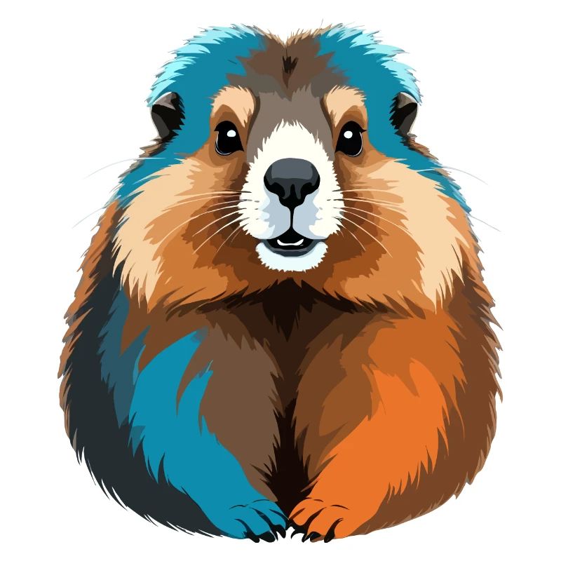 Murmeltier Vektor Kunst mit lebendiger Farbillustration