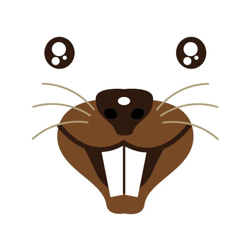 Cute Beaver Face Design