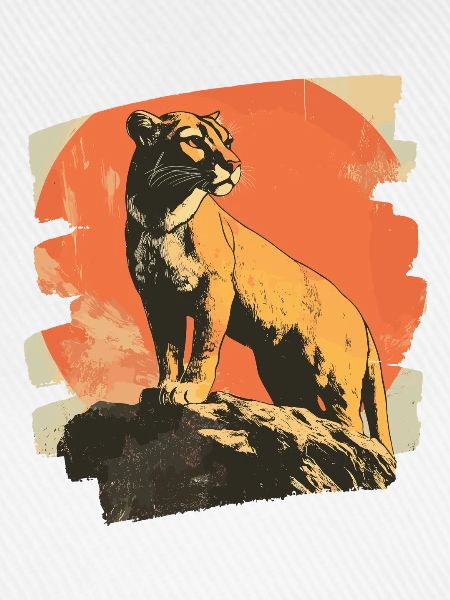 Lion from mountain Retro