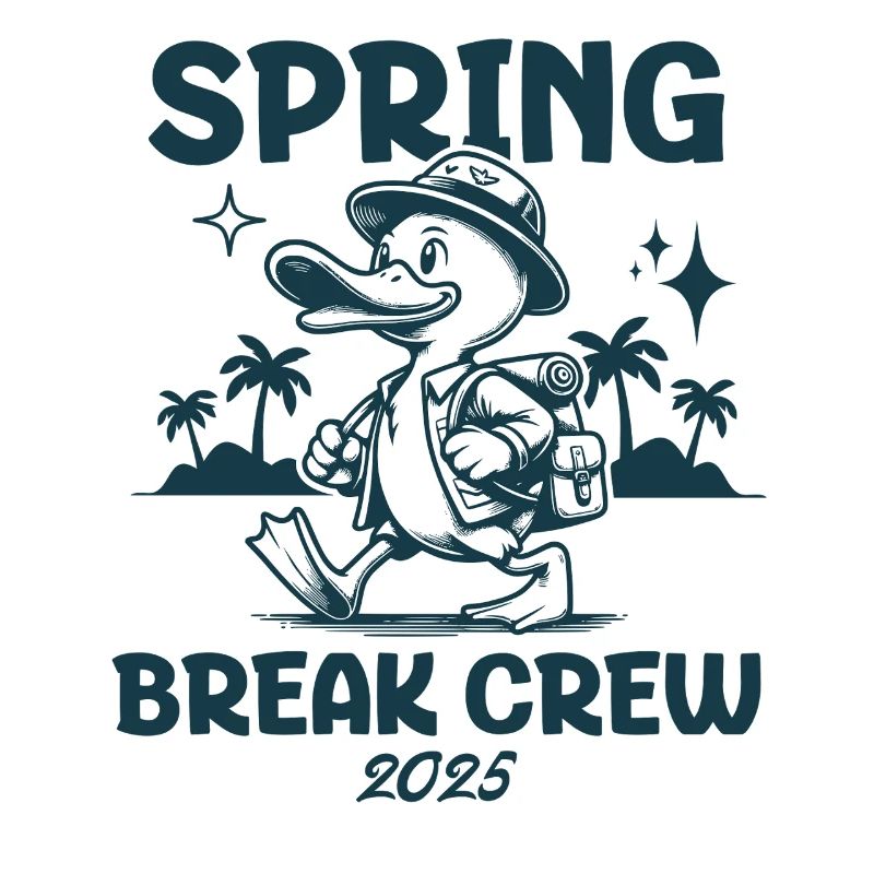 Spring Break Crew 2025 Beach Vacay Vibes Cute Duck