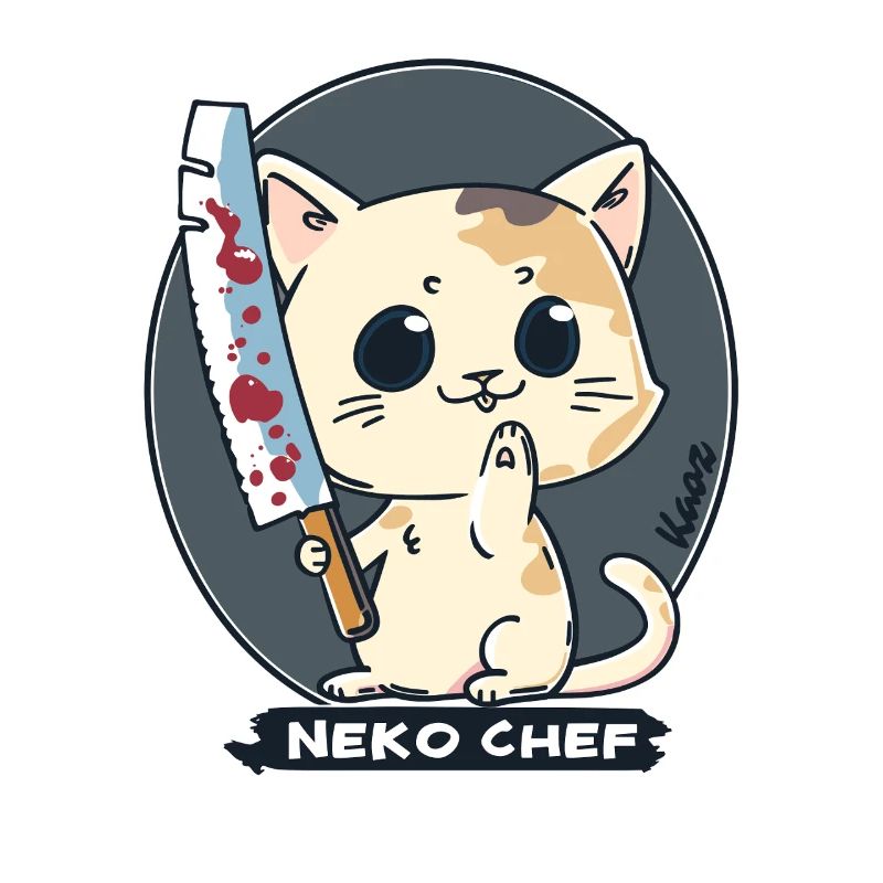 Neko Chef - Chat effronté avec couteau de chef