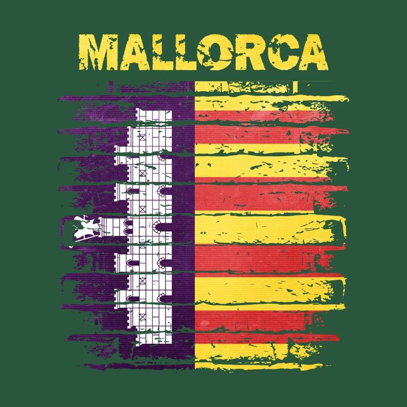 Horizon de Majorque avec le drapeau espagnol