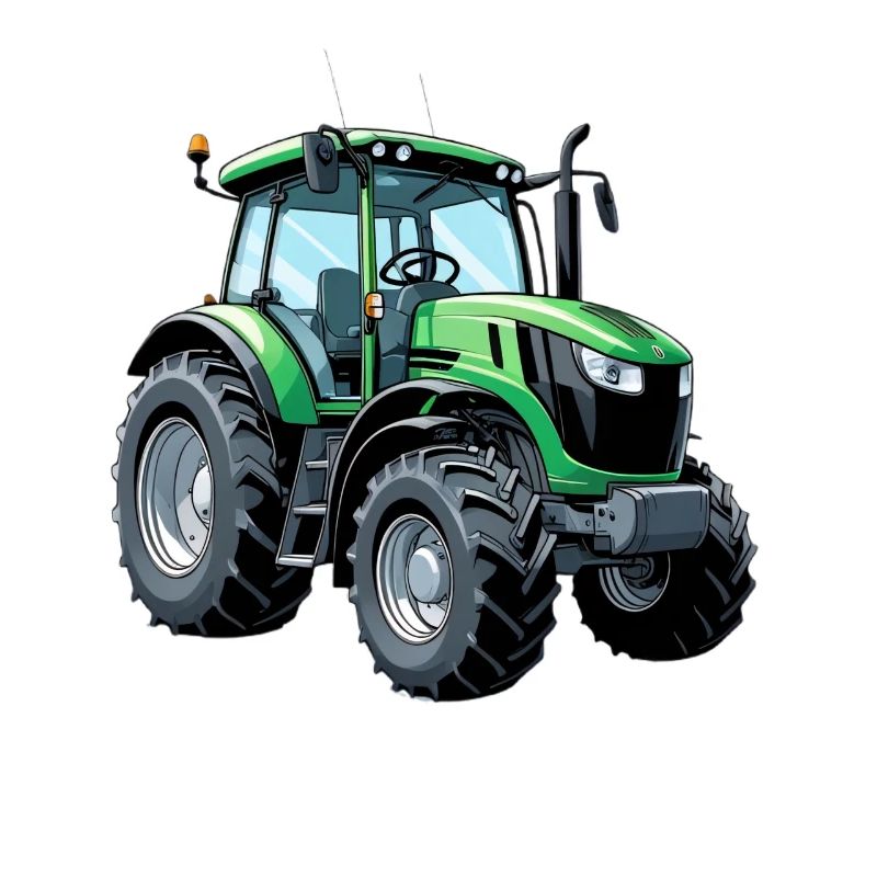 Grüner Traktor mit moderner Ästhetik