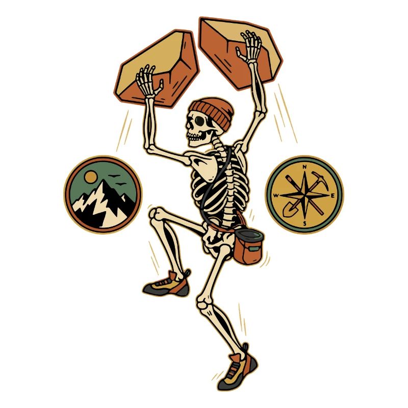 Skeleton Climber Adventure Mountains Kompass