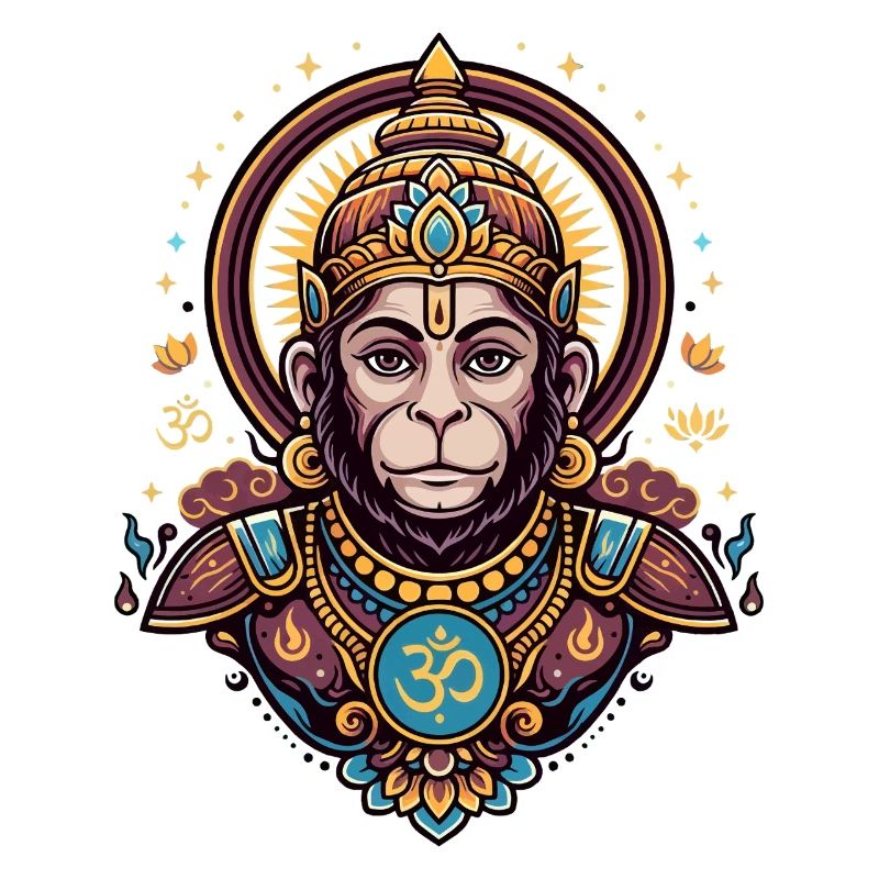 Monkey King with Om Symbol