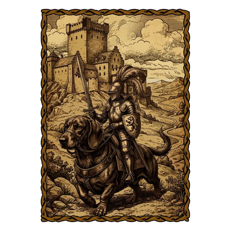 Chevalier médiéval à la foire ren-d’Teckel