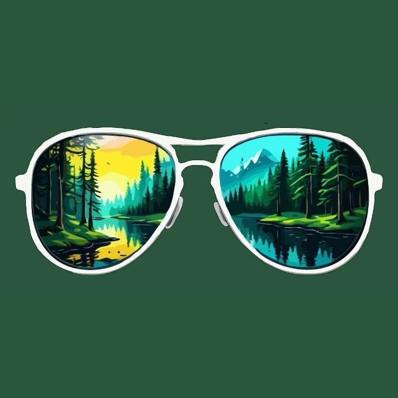 Sunglasses / Reflection / Forest / Reflection
