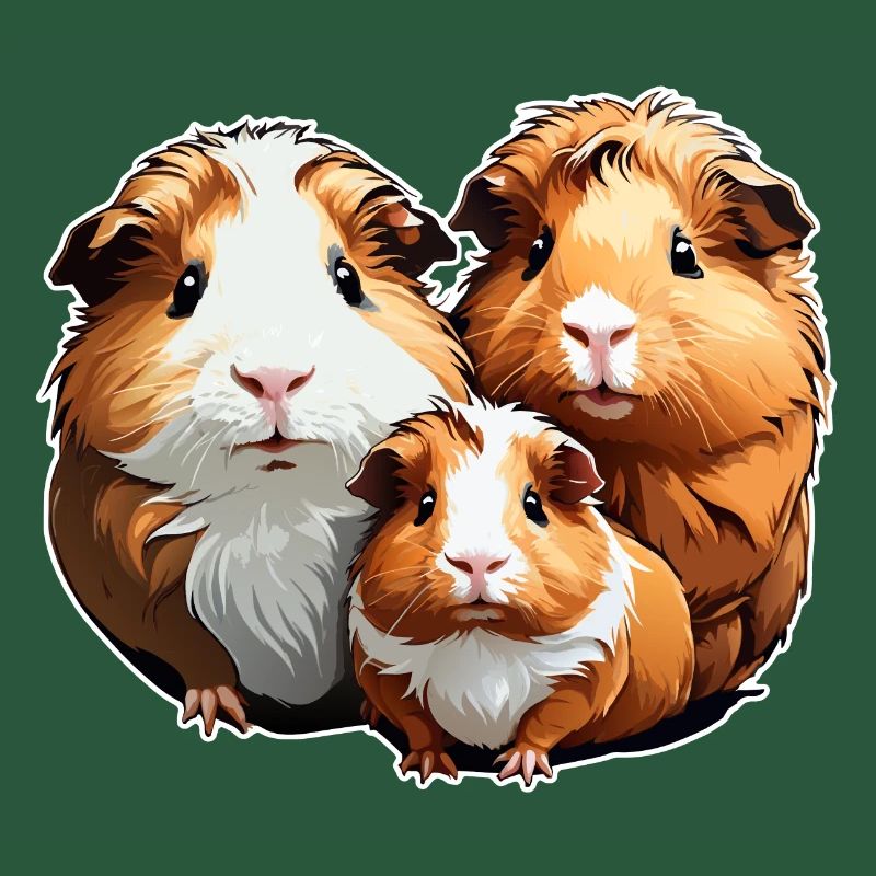 Trois mignons cochons d’Inde