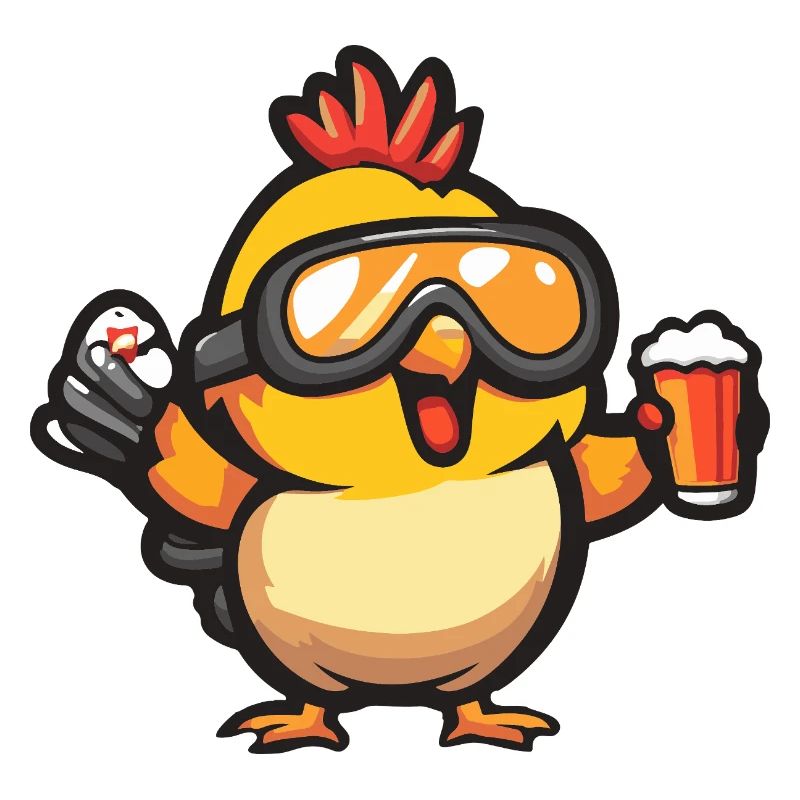 Huhn Apres Ski Bier Comic