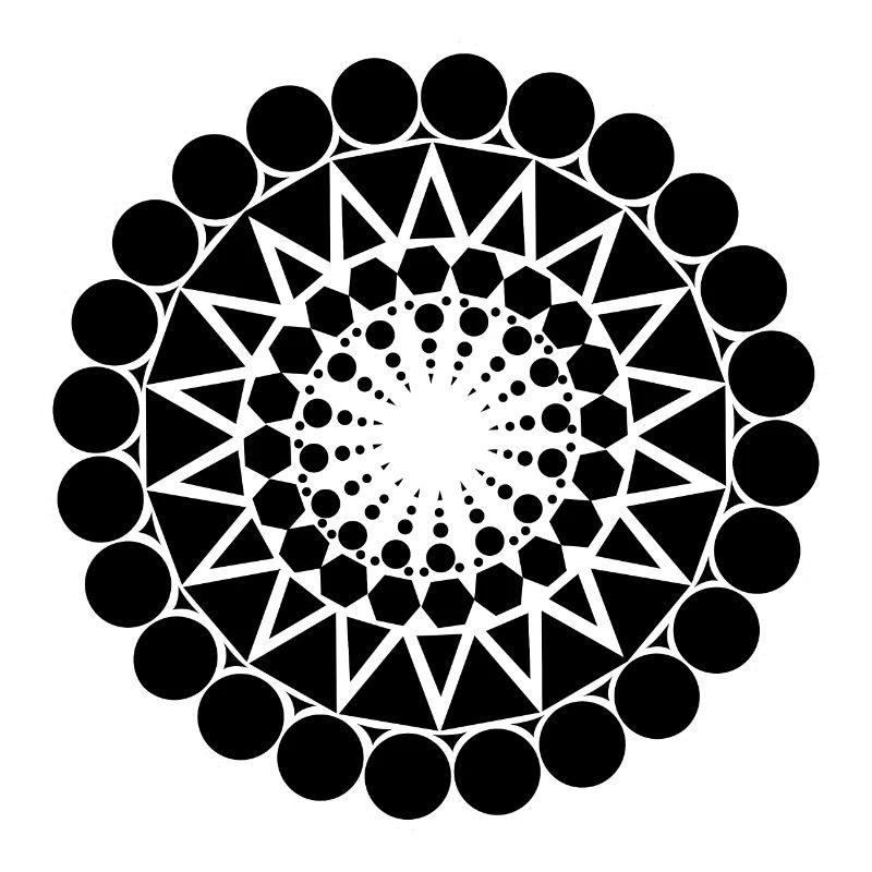 Geometric triangle mandala round pattern shape