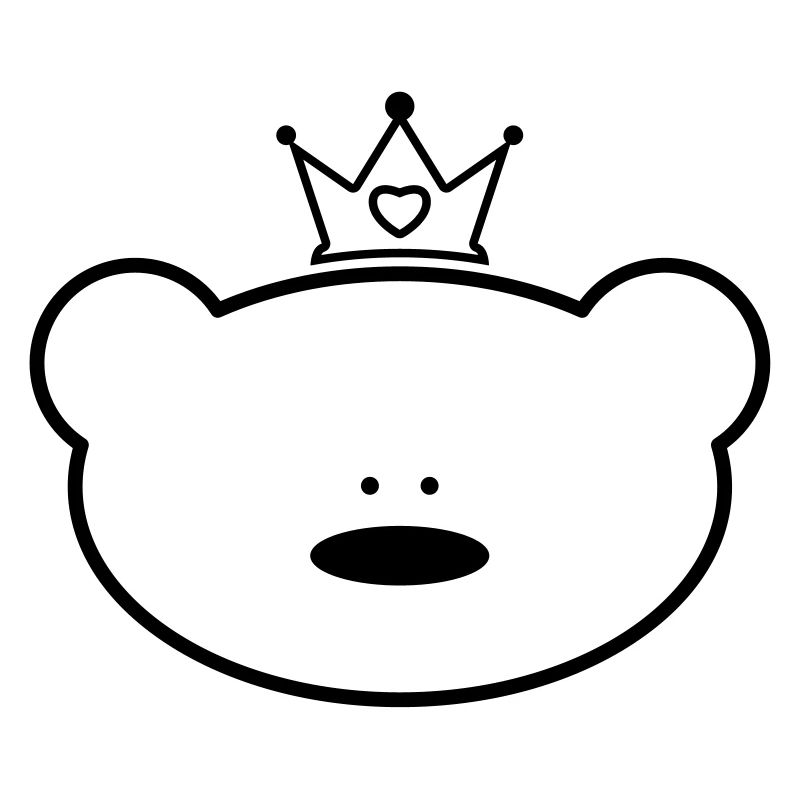 Funny teddy bear with princess crown