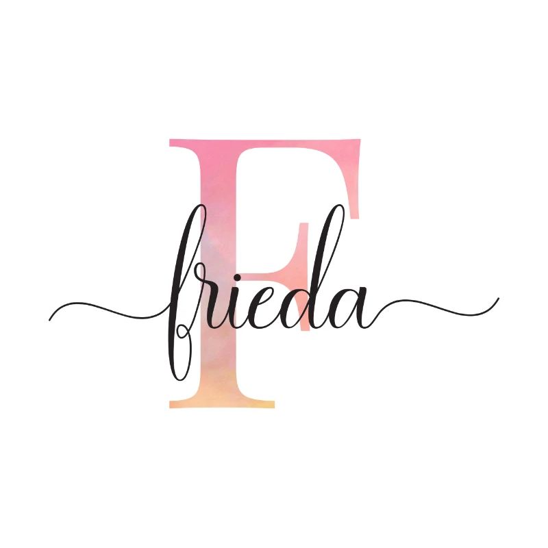 F| Monogramme | Nom | Frieda |Aquarelle