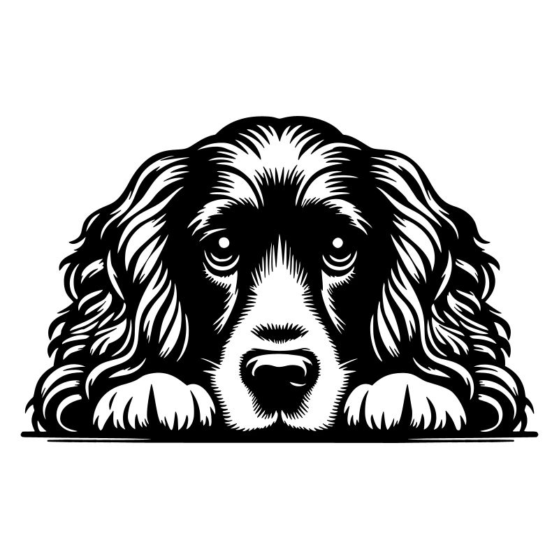 Cocker Spaniel Head with Paws