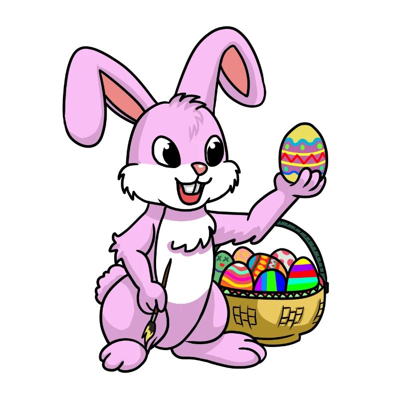Pink Easter Bunny Egg Easter Bunny Painting Child Easter Eggs