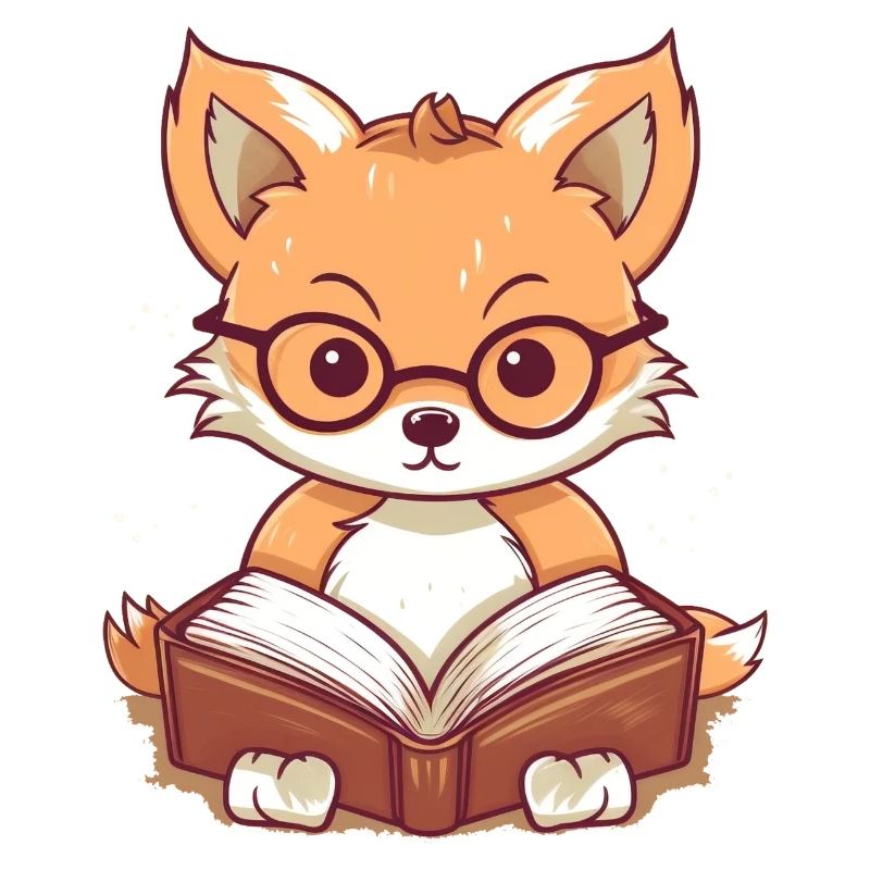 Süßer Fuchs liest ein Buch
