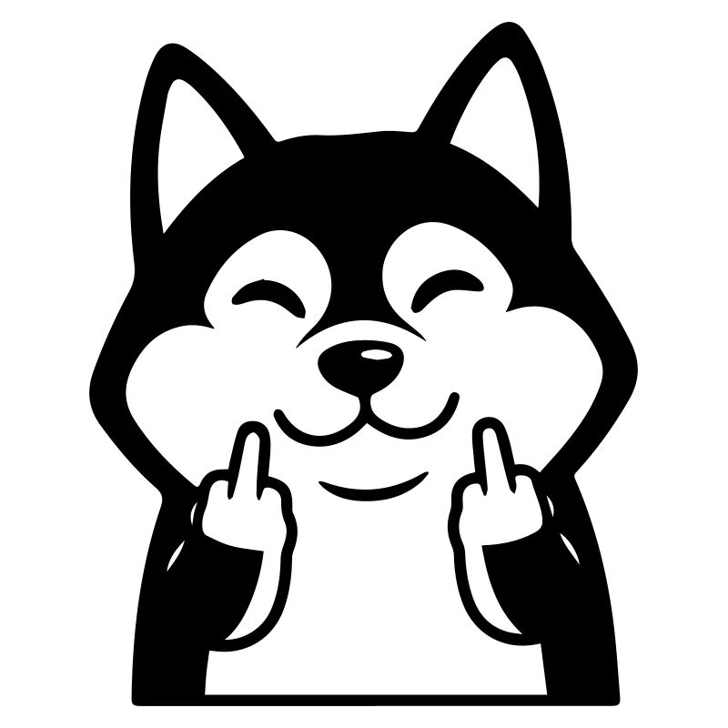 Frecher Husky zeigt Mittelfinger – Lustiger Comic