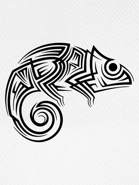 Chameleon Tribal Tattoo