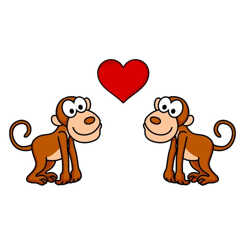 Affe Comic Paar Liebe