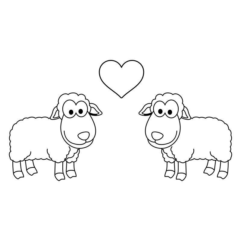 Sheep Comic Couple Love