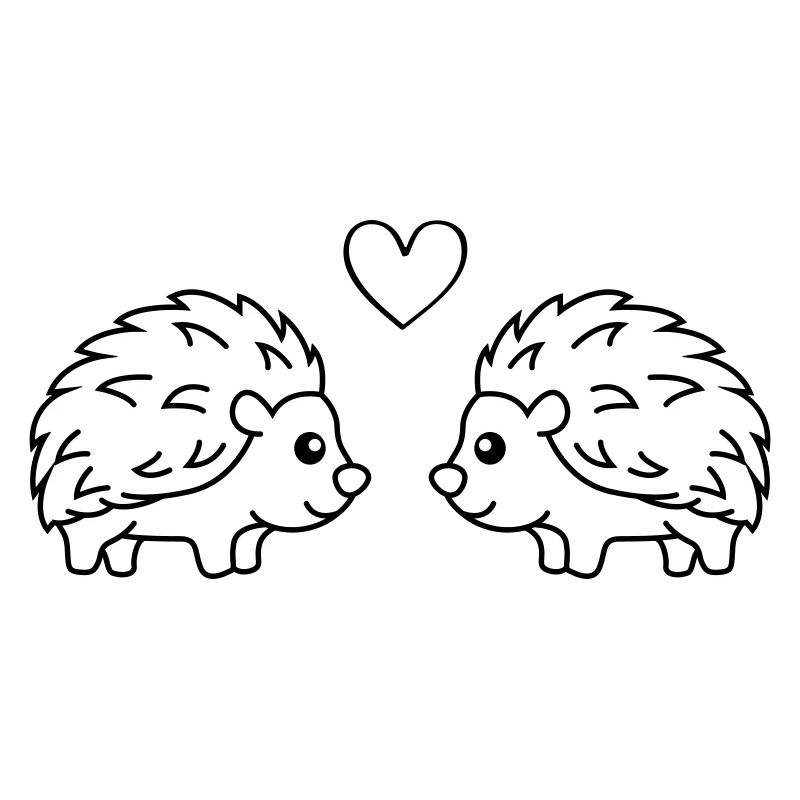 Igel Comic Paar Liebe