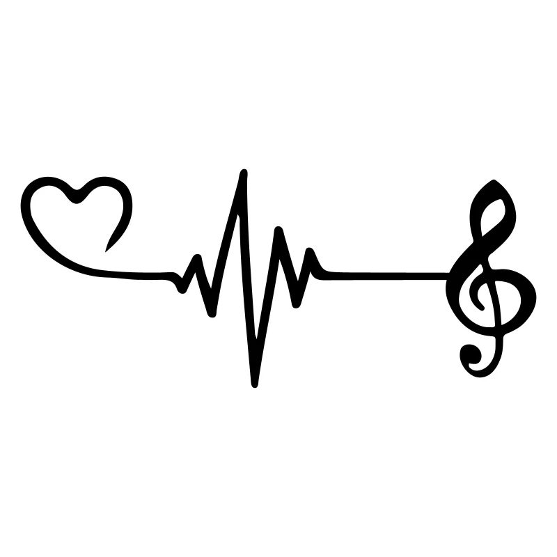 Musical Notes Pulse Heart Love