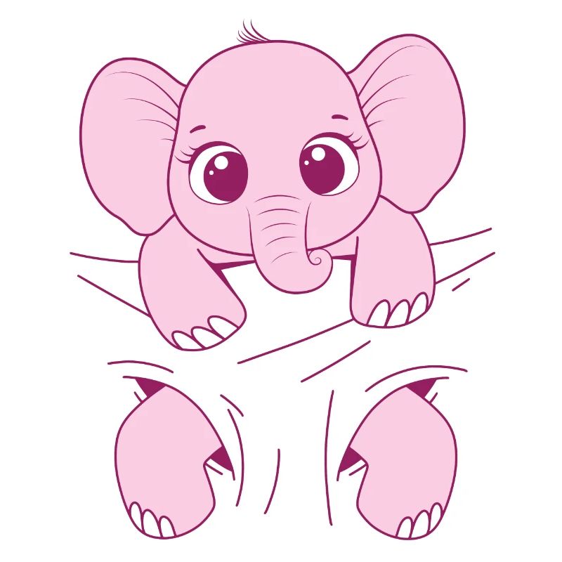 Bébé Éléphant Porter Drôle Rose Bébé Éléphant