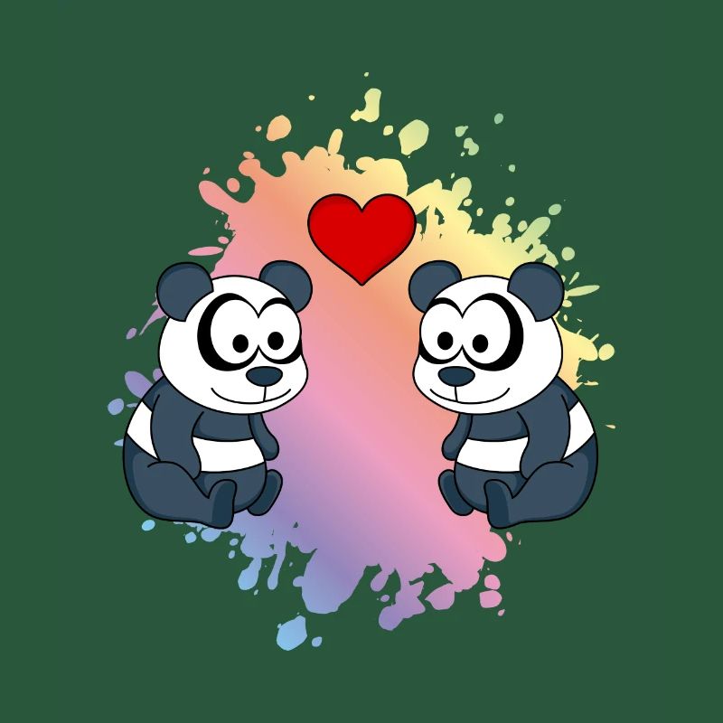 Panda Comic Paar Liebe