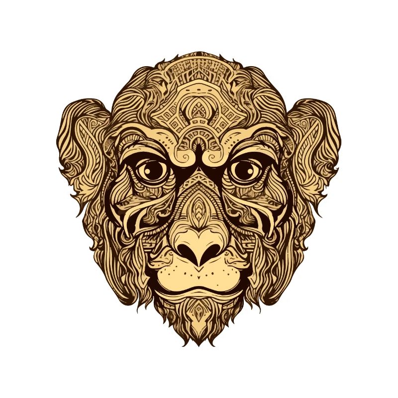 Affe Kopf Tier