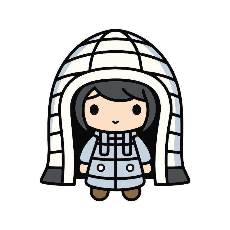 Bande dessinée d’hiver Eskimo Igloo