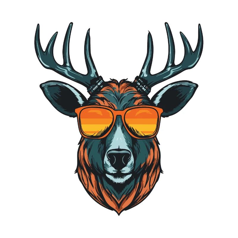 Deer Head Portrait Cool