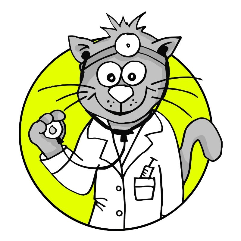 Retro Arzt-Katze - Beruf Arzt