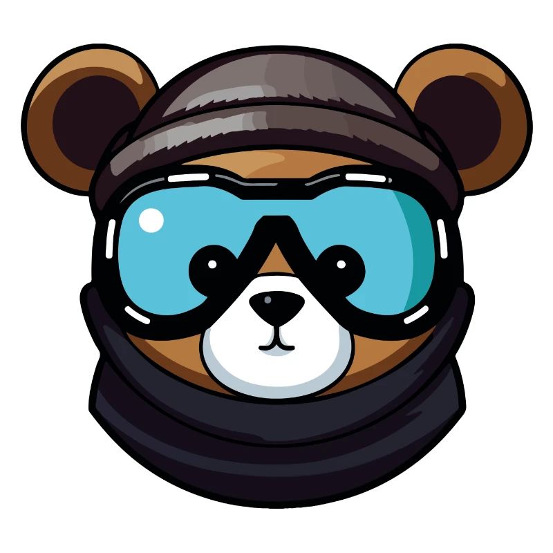Bär Snowboard Ski Brille Comic