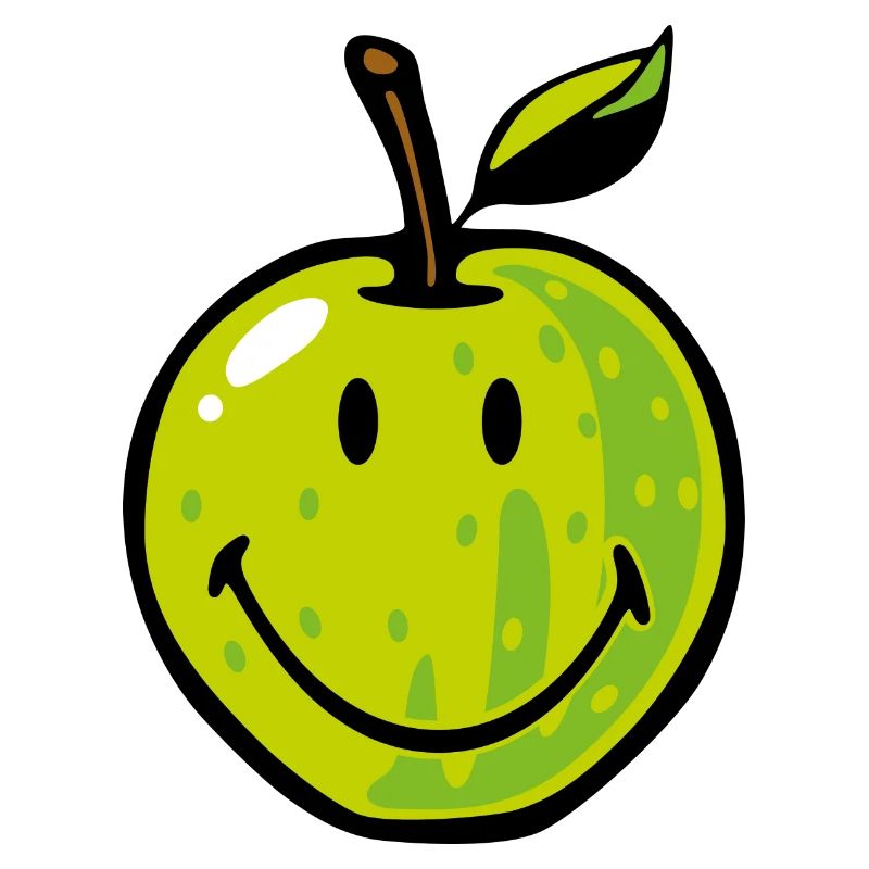 Smiley Green Apple