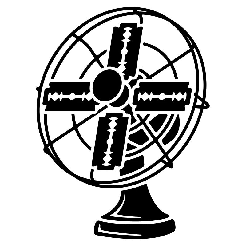 Fan with razor blades