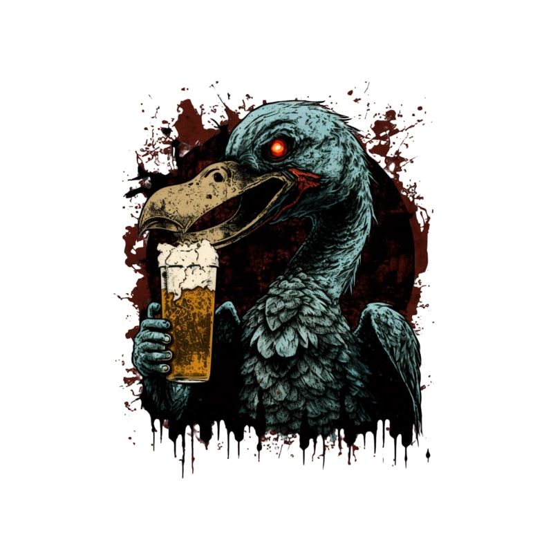 Cool horror duck with beer - creative and eye-catching