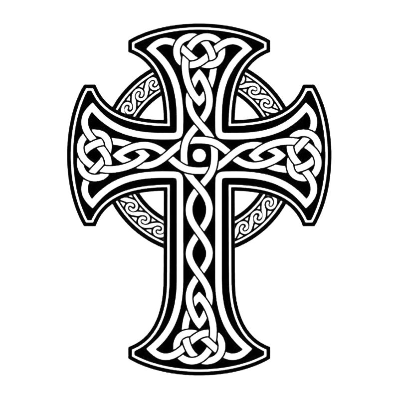 Black Celtic cross with circular braid