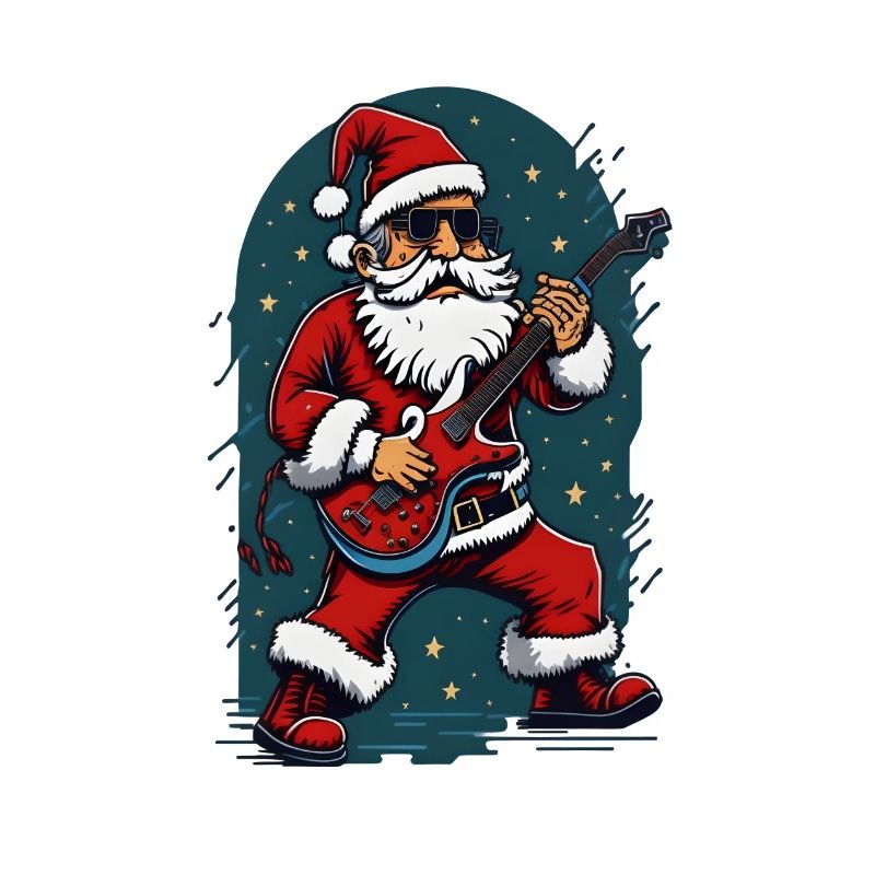 Weihnachtsmann Rock Star